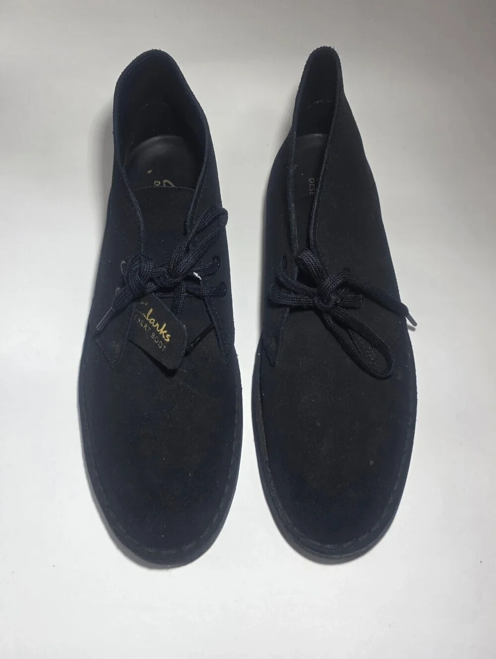 Clarks Desert Boot Black Suede Chukka Lace Up Women’s Size 8.5